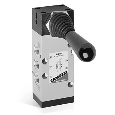 Image of Camozzi 464 900 Manually Operated Valve, 5/3&quot; CC, 1/4&quot;, Lever