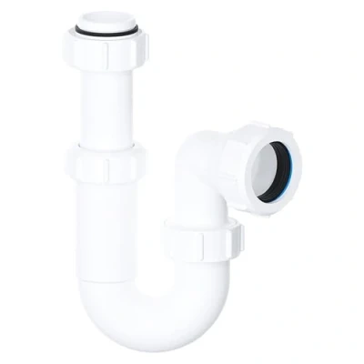 Image of SPARES2GO Telescopic Sink P Trap Basin Swivel Plumbing Waste Pipe Kit (32mm / 1.25&quot; 1¼&quot;)
