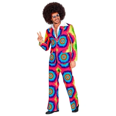 Image of Widmann Costume 70s Groovy Style, Jacket and Trousers, Suit, Theme Party, Carnival