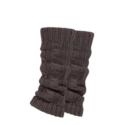 Image of Elle Ladies Chunky Leg Warmers Winter Warm Cable Knit Patterned for Ballet, Dance or Casual Wear In One Size 2 Pairs Charcoal