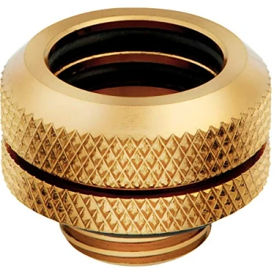 Image of Corsair Hydro X Series XF Hardline 14mm OD Fittings, Four Pack (G1/4 Inch BSPP Port Threads, Solid Brass Durability, Double O Ring Design, Compatible with Additional Adapters) Gold