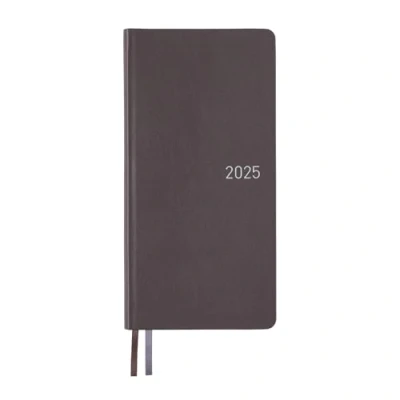 Image of Hobonichi Techo 2025 Weeks [English/Tall and Slim Size/January Start/Planner] Leather: Steel Gray