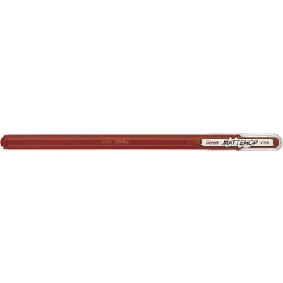 Image of Pentel K110 VEX Mattehop Gel Ink Rollerball Pen with High Opaque Matte Finish Cap Brown (Pack of 1)