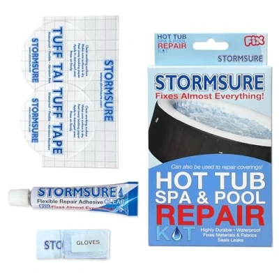 Image of Stormsure Hot Tub, Spa &amp; Pool Repair Kit Effective Puncture and Leak for Inflatable Tubs, Spas, Pools