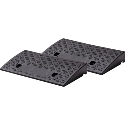 Image of Cartrend 10646 Kerb Set of 2 Black Portable Plastic Ramp for Car, Motorcycle, Wheelchair, Rollator