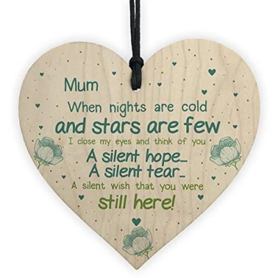 Image of RED OCEAN Personalised CHRISTMAS Tree Decoration In Memory Mum Dad Nan Memorial Heart Bauble Gifts