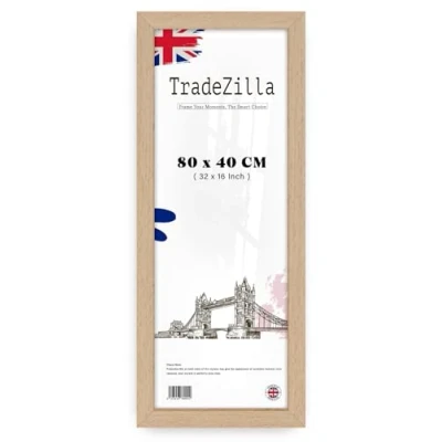 Image of TradeZilla Stunning Panaramic Picture/Poster Frame (80 x 40 CM) MDF Eton Wood Hang Portrait/Landscape For Wall Gallery 32 16 Inch [ Beech ]