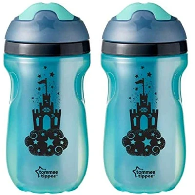 Image of _Tommee_Tippee_ 260ml Castle Insulated Non Spill Drinking Cup/Bottle BPA Free Sippy Spout Soft Sipper for Baby Toddler Children Kids Leakproof Beaker/Container 12m+ 2 Pack