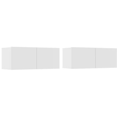Image of vidaXL TV Cabinets 2 pcs White 80x30x30 cm Engineered Wood