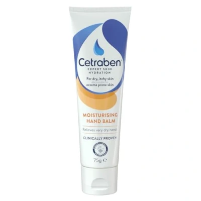 Image of Cetraben Hand Balm, For Very Dry and Eczema Prone Skin, Clinically Tested, Soothes Itching &amp; Cools Cream, Prevents Flare Ups, 1 x 75g