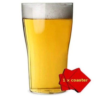 Image of AIOS Set of 6 Unbreakable Polycarbonate Plastic Pint Glasses. Capacity (1 / 568ml 20oz). Ideal for bbq&#039;s, Camping, Glamping, Boats and General use.. Dishwasher Safe.