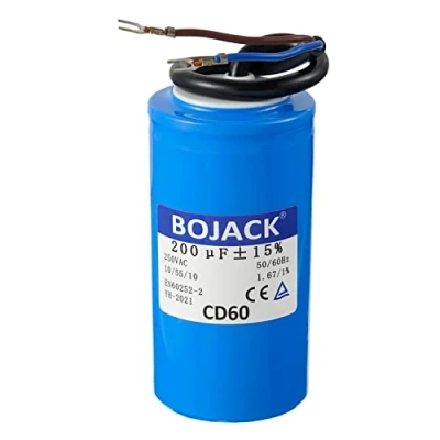 Image of BOJACK 200 uF 250 V AC MFD CD60 Start Capacitor Wire Lead Cylinder Motor Run