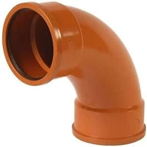 Image of 110MM Orange Underground Pipe Fittings, Push Fit Fittings Double Socket 87.5 Bend Elbow