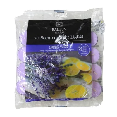 Image of Baltus 20pc Scented Tealights Night Candle Lavender Lemon 8hrs Burning Time