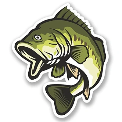 Image of 2 x Fish Vinyl Sticker iPad Laptop Car Bike Fishing Box Tackle Dad #4437 (8.5cm Wide 10cm Tall)