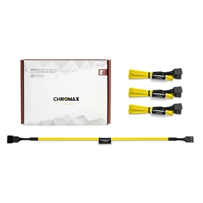 Image of Noctua NA SEC1 chromax.yellow, 3 Pin/4 Pin Extension Cables (30cm, Yellow)
