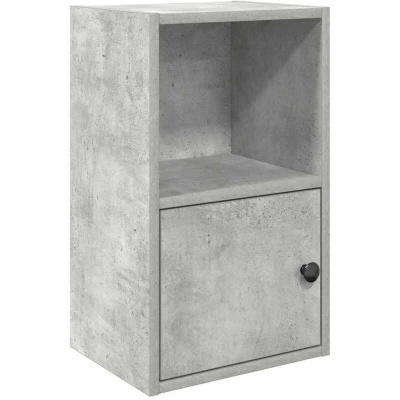 Image of vidaXL bookcase engineered wood 31x24x52 cm concrete grey modern storage cabinet/display shelf ideal for office &amp; living room