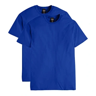 Image of Hanes Men&#039;s Nano Premium Cotton T Shirt (Pack of 2), Deep Royal, Medium