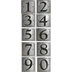 Image of eCobbler Stick On Door Numbers in silver Number 0