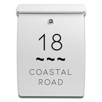 Image of Personalised All Weather Letterbox Postbox, Durable, Plastic, White