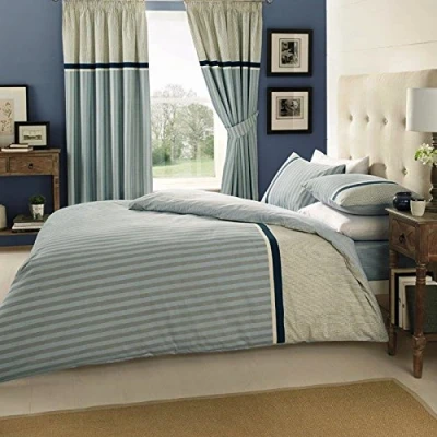 Image of Gaveno Cavailia Luxury VALERIA Bed Set with Duvet Cover and Pillow Case, Polyester Cotton, Blue, King