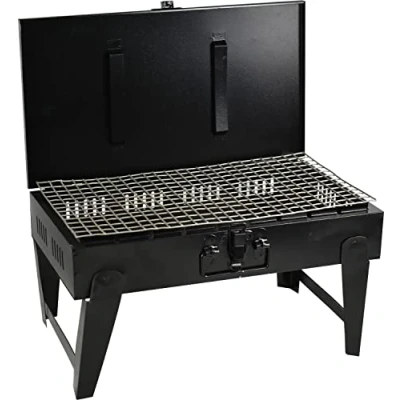Image of Portable BBQ Grill Folding Easy to use Barbeque Outdoor Garden Picnic Stainless Steel Patio Smoker for Camping Family Party