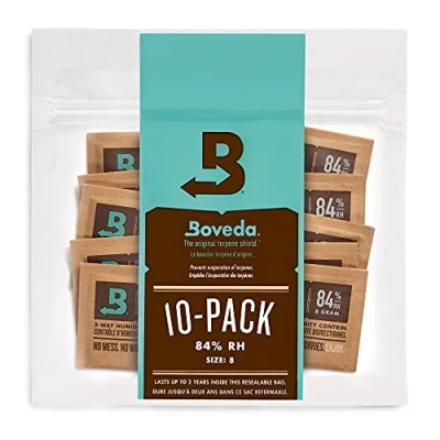 Image of Boveda 84% Two Way Humidity Control Packs For Music Woodwind Reeds Size 8 10 Pack Protects From Drying, Cracking, or Warping Humidifier Hydration Packets in Resealable Bag