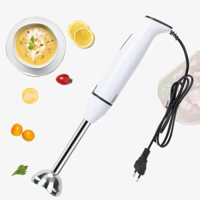 Image of loyliawa Stainless Steel Hand Blender, 400W Electric Stick Blender with Mixing Blade, Detachable Blending Leg, Household Handheld Stirrer for Baby Food, Smoothies, Soup, Milkshake White Blac