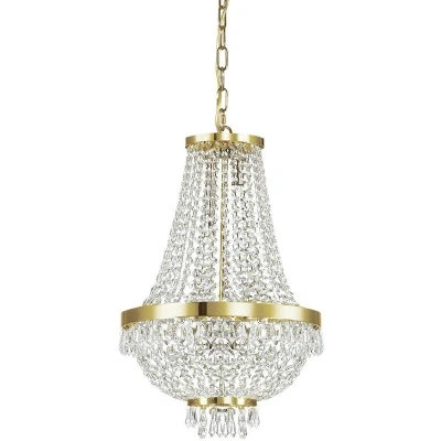 Image of Caesar 6 Light Crystal Chandelier Gold Finish, G9