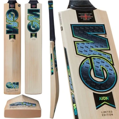Image of Gunn &amp; Moore GM Cricket Bat Aion Original Best Grade 1 English Willow DXM, ToeTek and NOW! Full Size Short Handle Suitable for Players 175cm / 5&#039; 9&quot; over