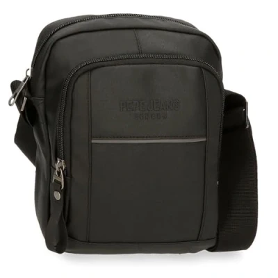 Image of Pepe Jeans Dortmund Shoulder Bag Medium Grey 17x22x7.5cm Cotton,Polyester and PU. 2,99L by Joumma Bags, Grey, One Size, Crossbody