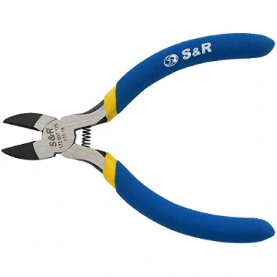 Image of S&amp;R Electrical Side Cutter (Radio Pliers) 115x18 mm, CR V Steel PVC Coated Handles