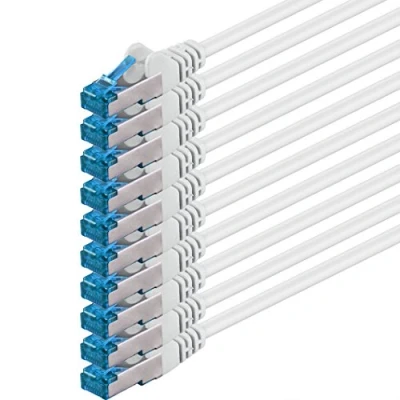 Image of 1aTTack.de 10 X 0.25 M CAT6a Ethernet Network Patch cable 10000 Mbit s SFTP PIMF 500 MHz white