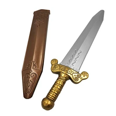 Image of Bristol Novelty 19&quot; Roman Short Sword With Sheath Scabbard Plastic Sparta 300 Fancy Dress Gladiator Solider Prop