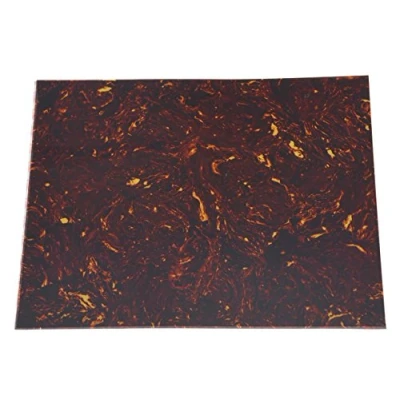 Image of KAISH 25x20cm Acoustic Guitar Self Adhesive Scratch Plate Sheet Pickguard Material DarkTortoise
