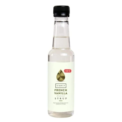 Image of Simply Sugar Free French Vanilla Syrup, Low Calorie, Vegan &amp; Nut Flavoured Syrup for Coffee, Cocktails Baking (250ml)