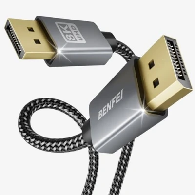 Image of BENFEI DisplayPort to 1.8M Cable, DP Male Cable Gold Plated Cord, Nylon Braided, Supports 8K@30Hz, 4K@60Hz, 2K@144Hz Compatible for Lenovo, Dell, HP, ASUS and More