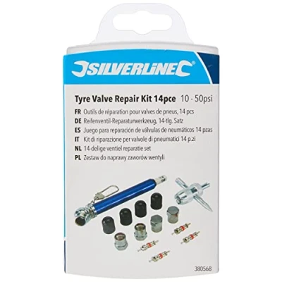 Image of Silverline 380568 Tyre Valve Repair Kit 14pce 10 50psi