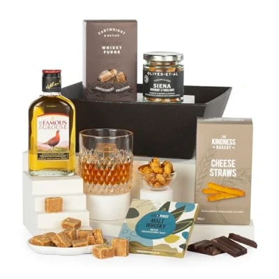 Image of Virginia Hayward Hampers, Whisky Lovers Gift Hamper Hampers &amp; Gourmet Gifts with Tasty Treats, Snacks and Teachers Scotch Whisky, Perfect for Him, Dad, Boyfriend, Grandad, Brothers Sons