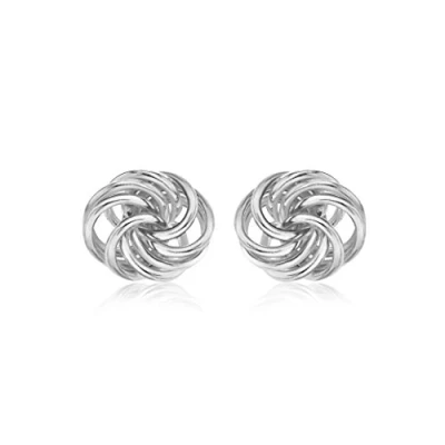 Image of Tuscany Silver Women&#039;s Sterling 7 x 9 mm Knot Stud Earrings