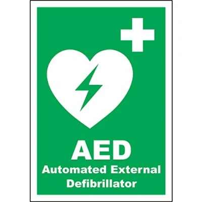 Image of Automated external defibrillator AED self adhesive vinyl 200 x 300mm