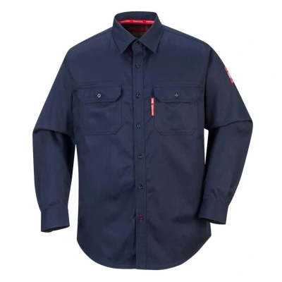 Image of Portwest Bizflame 88/12 FR Shirt, Size: L, Colour: Navy, FR89NARL