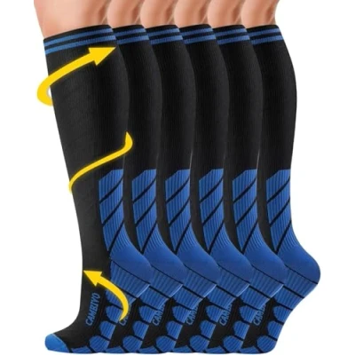 Image of CAMBIVO Compression Socks Men 3 Pairs, 20 30 mmHg Flight for Women Black Stockings Ankle/Calf Support, Running, Flying, Pregnancy &amp; Maternity, Airplane Travel Essentials