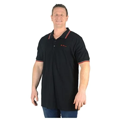 Image of Ben Sherman Men&#039;s Kingsize 59310 Signature Polo Shirt 5XL Black
