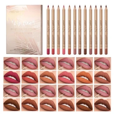 Image of 12 Colors Professional Waterproof Lipliner Pencil Smooth Natural Lip Liner Pen Long Lasting Moisturizer Cosmetic Lipstick Set
