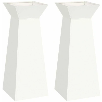 Image of vidaXL Cone Shaped Plant Stand White Plastic Large Decorative Inlays