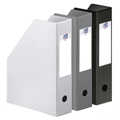 Image of Elba Color Life Urban Set of 3 PVC Magazine Files 7 cm Spine White/Grey/Black