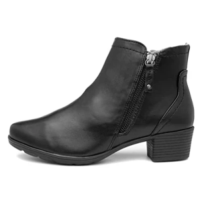 Image of Jana Softline Womens Black Twin Zip Ankle Boot Size 4 UK