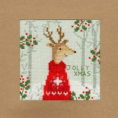 Image of Bothy Threads Cross Stitch Kit Christmas Card Xmas Deer