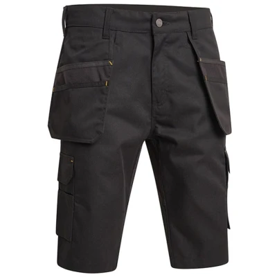 Image of JCB Trade Hybrid 4 Way Stretch Work Shorts Mens Trousers Cargo Men Multiple Pockets Holster Black Size: 34W